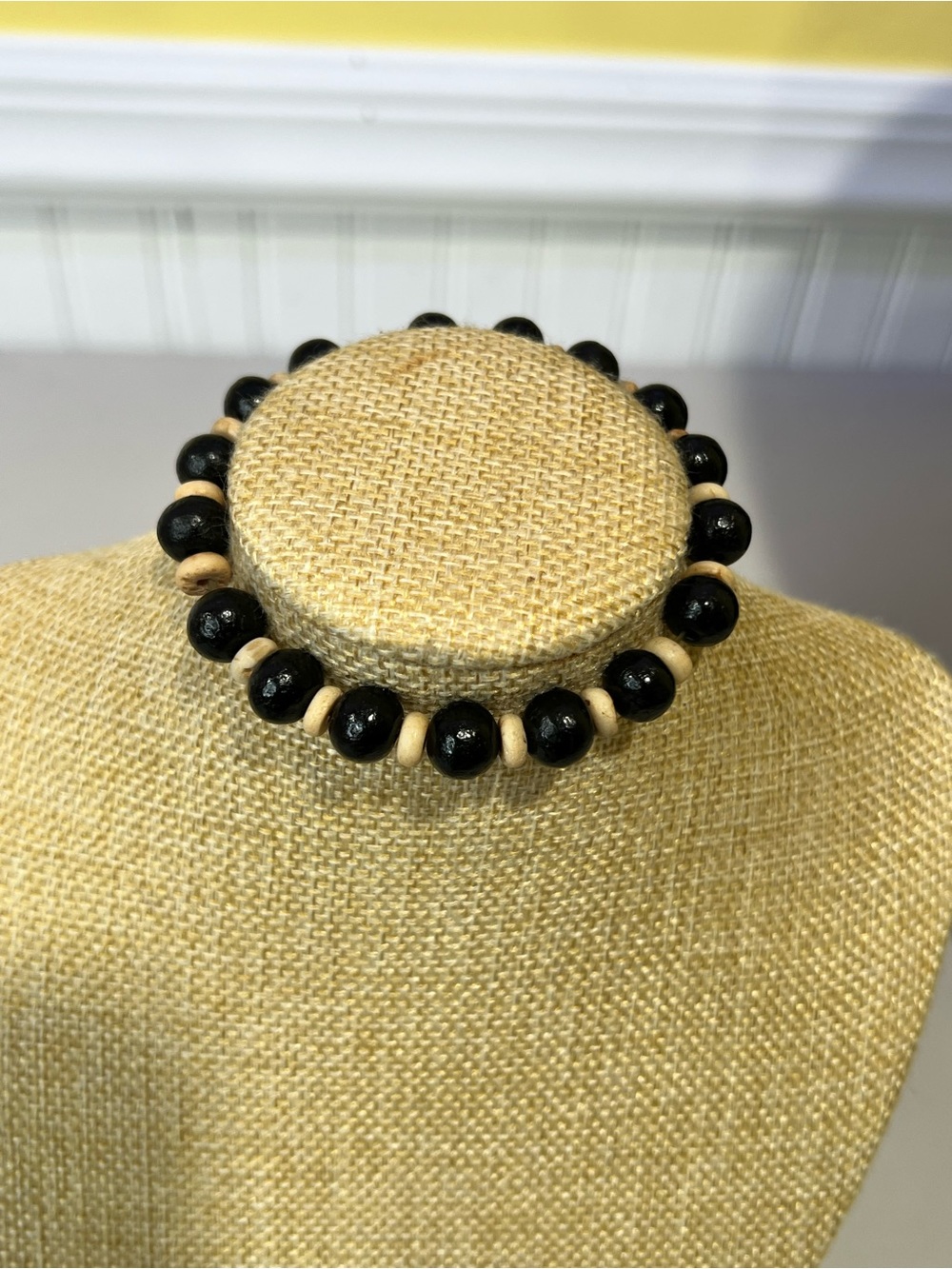 Black and Natural Beaded bracelet - Unbranded